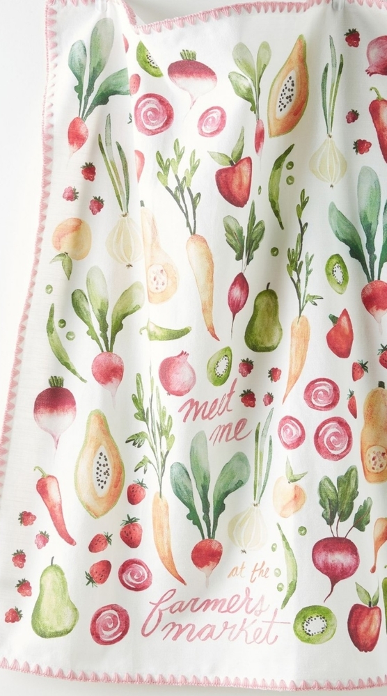 Anthropologie "Farmers Market" Kitchen Towel bundle of 3